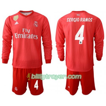Billige Fotballdrakter Real Madrid Sergio Ramos 4 Barn Tredjedraktsett 2018/19 Langermet